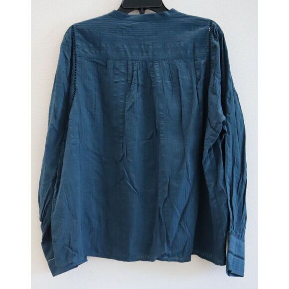 Joie Women's Sz XL Dark Teal Fano Button Front Long Sleeve Blouse - Picture 4 of 10